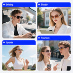 AI Smart Translation Glasses with Bluetooth | Real-Time Translator | AI Voice Assistant | Open-Ear Audio | UV Protection