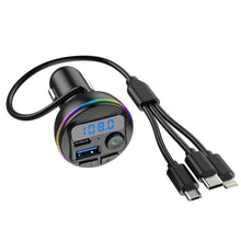 Wireless Car FM Transmitter BT V5.0 with Colorful LED Lights - Convenient MP3 Player with charge cable