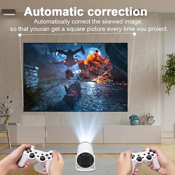 MiniBeam Pro™ Smart HD Wireless Projector with Dual Controllers | 720P HD | 180° Rotation | WiFi Home Theater