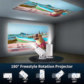 MiniBeam Pro™ Smart HD Wireless Projector with Dual Controllers | 720P HD | 180° Rotation | WiFi Home Theater